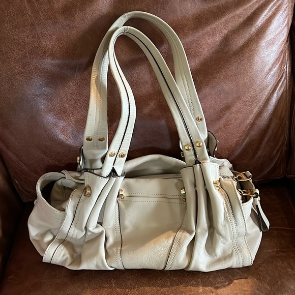 b. makowsky Handbags - B. Makowsky Italian Full Leather Cream Calf Skin Hand Bag 10 Pockets